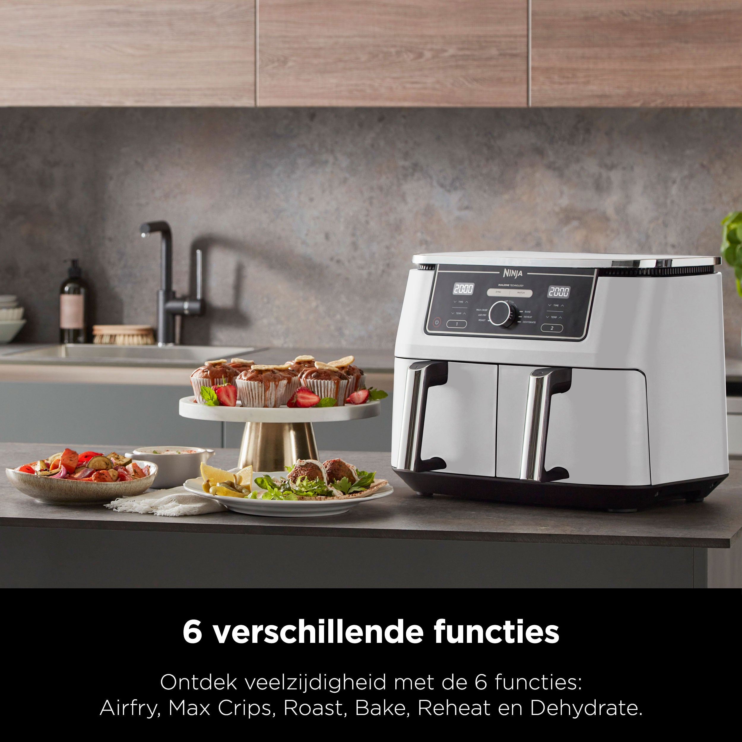 Ninja Dubbele Airfryer XXL - Wit - AF400EUWH