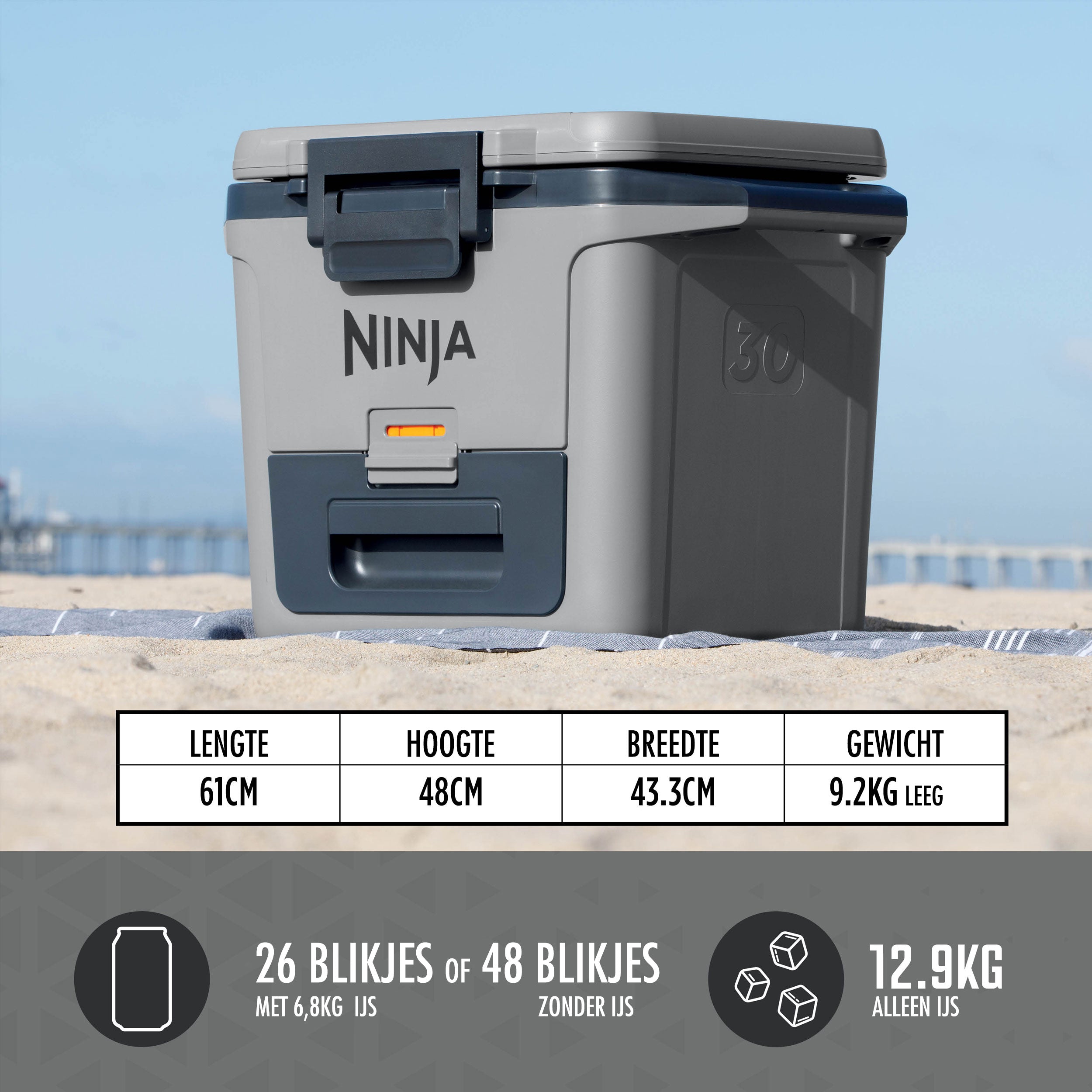 Ninja Frost Vault Kühlbox – 28 Liter – robust und handlich – langfristige Eisspeicherung – FB131EUGY